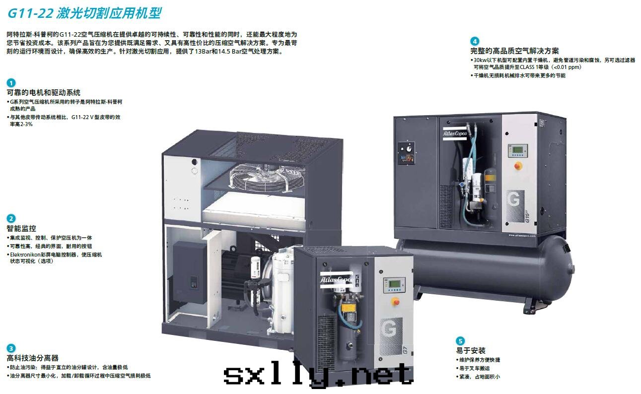 阿特(tè)拉斯 激光(guāng)切(qiè)割空(kōng)壓機(jī) 用(yòng)气方(fāng)案(àn)高(gāo)达(dá)16bar